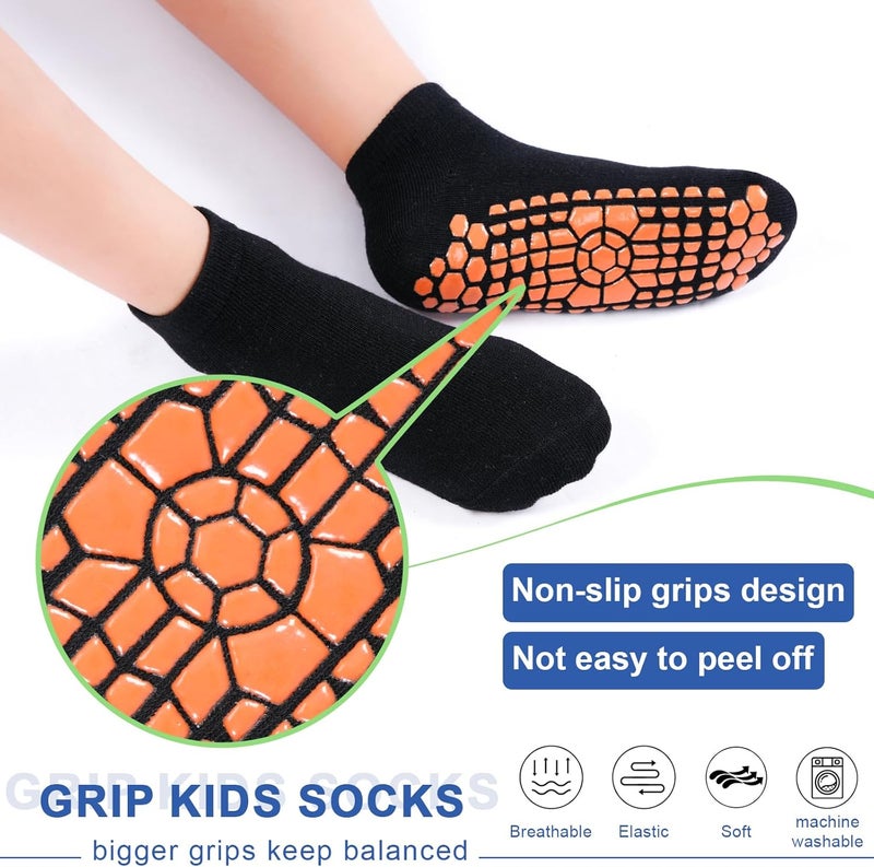 HYCLES Boys Girls Non-Slip Toddler Socks Grip Ankle Sticky Socks Anti-Skid Sock for Kids 6 Pairs for 2-13 Years Kids - Image 4